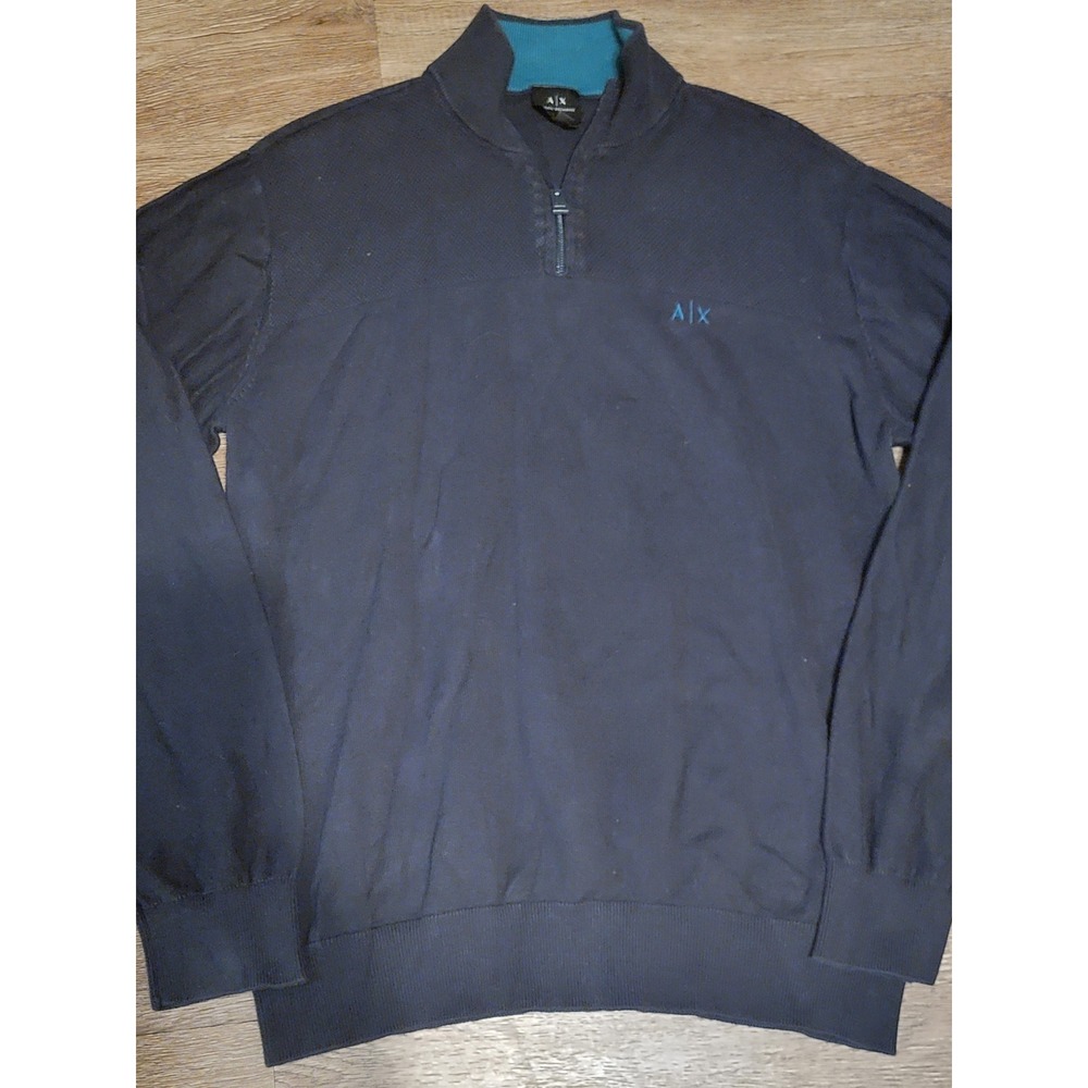 Armani Exchange Pullover Sweater Quarter Zip Mock Neck Casual Mens‎ L